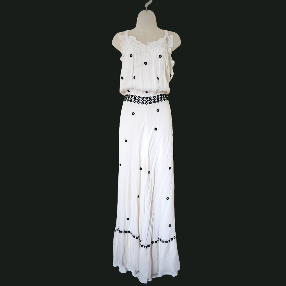 Anthropologie Leifnotes Mirror Dotted Maxi Dress Size 14 Rare HTF $228